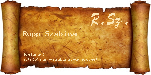 Rupp Szabina névjegykártya